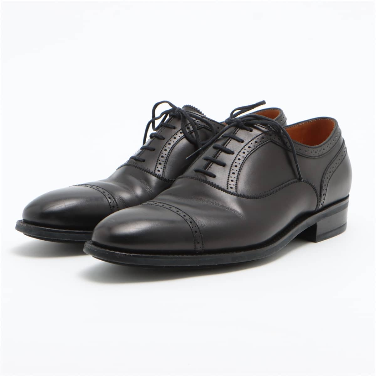 J. M. Weston Leather Leather shoes 6D Men's Black 478 punched cap toe