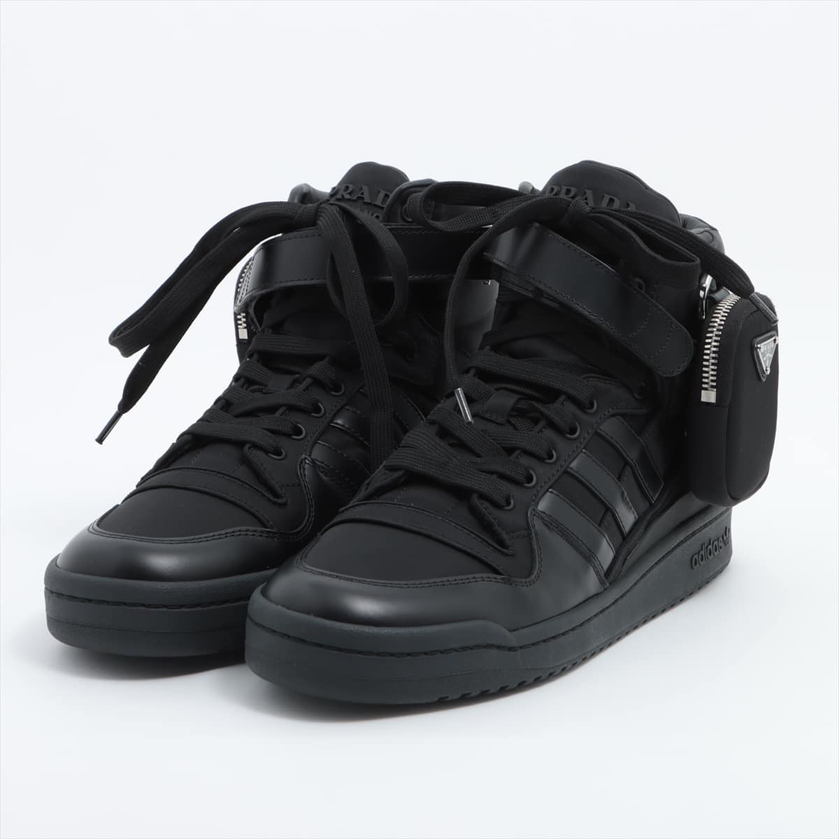Prada x Adidas Nylon & leather High-top Sneakers 26.5cm Men's Black Fo