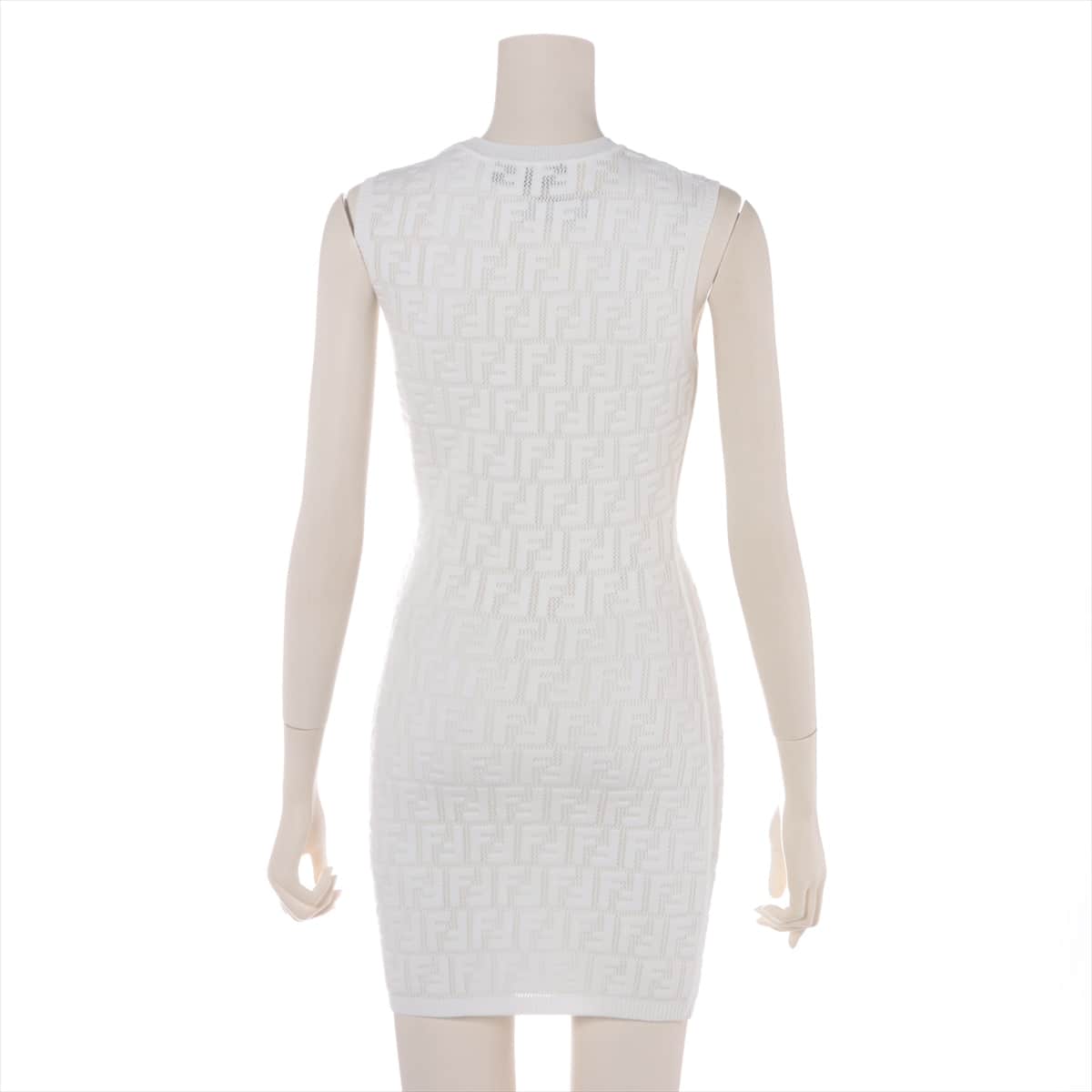 Fendi ZUCCa 22 years Polyester × Rayon Knit dress 36 Ladies' White  Sleeveless With inner