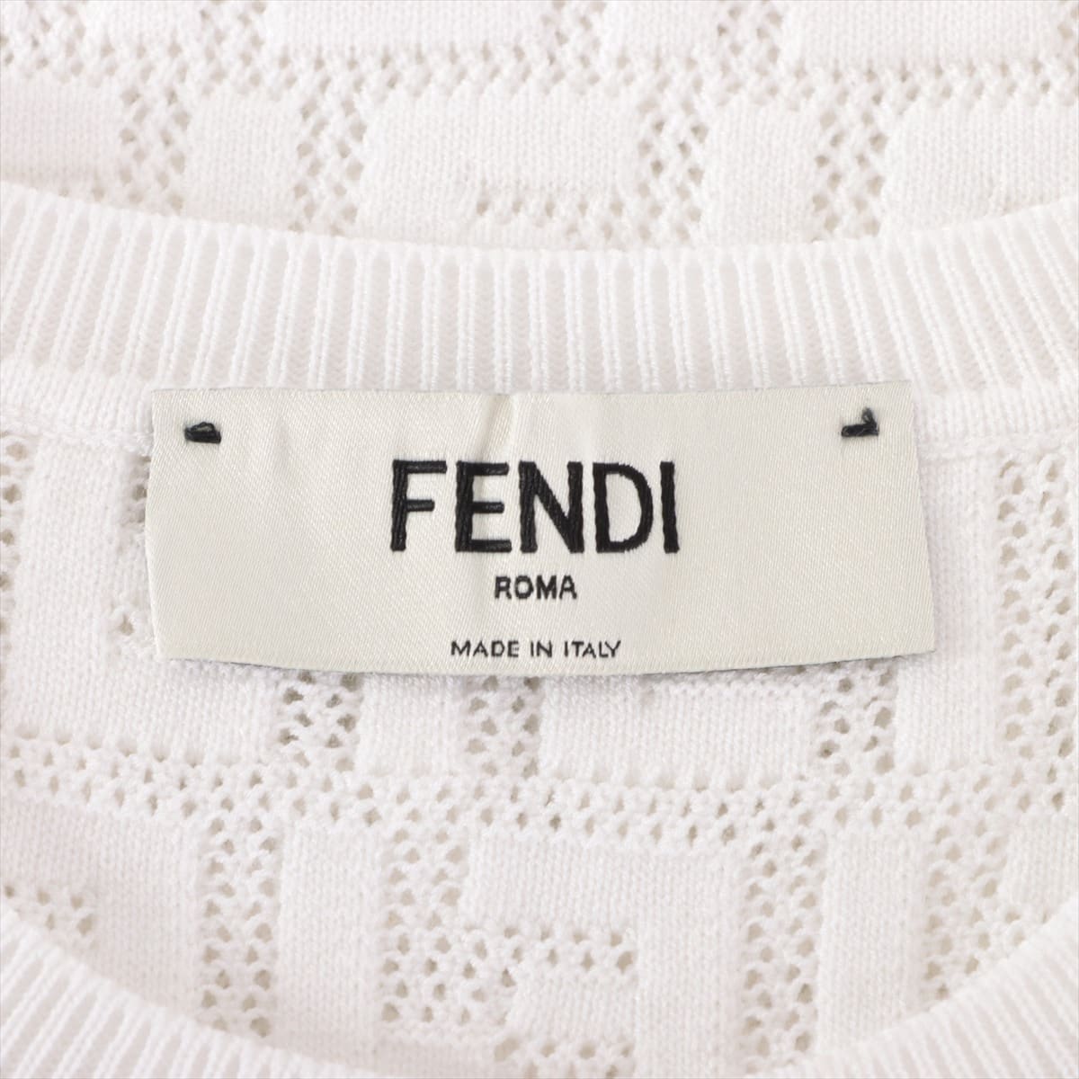 Fendi ZUCCa 22 years Polyester × Rayon Knit dress 36 Ladies' White  Sleeveless With inner