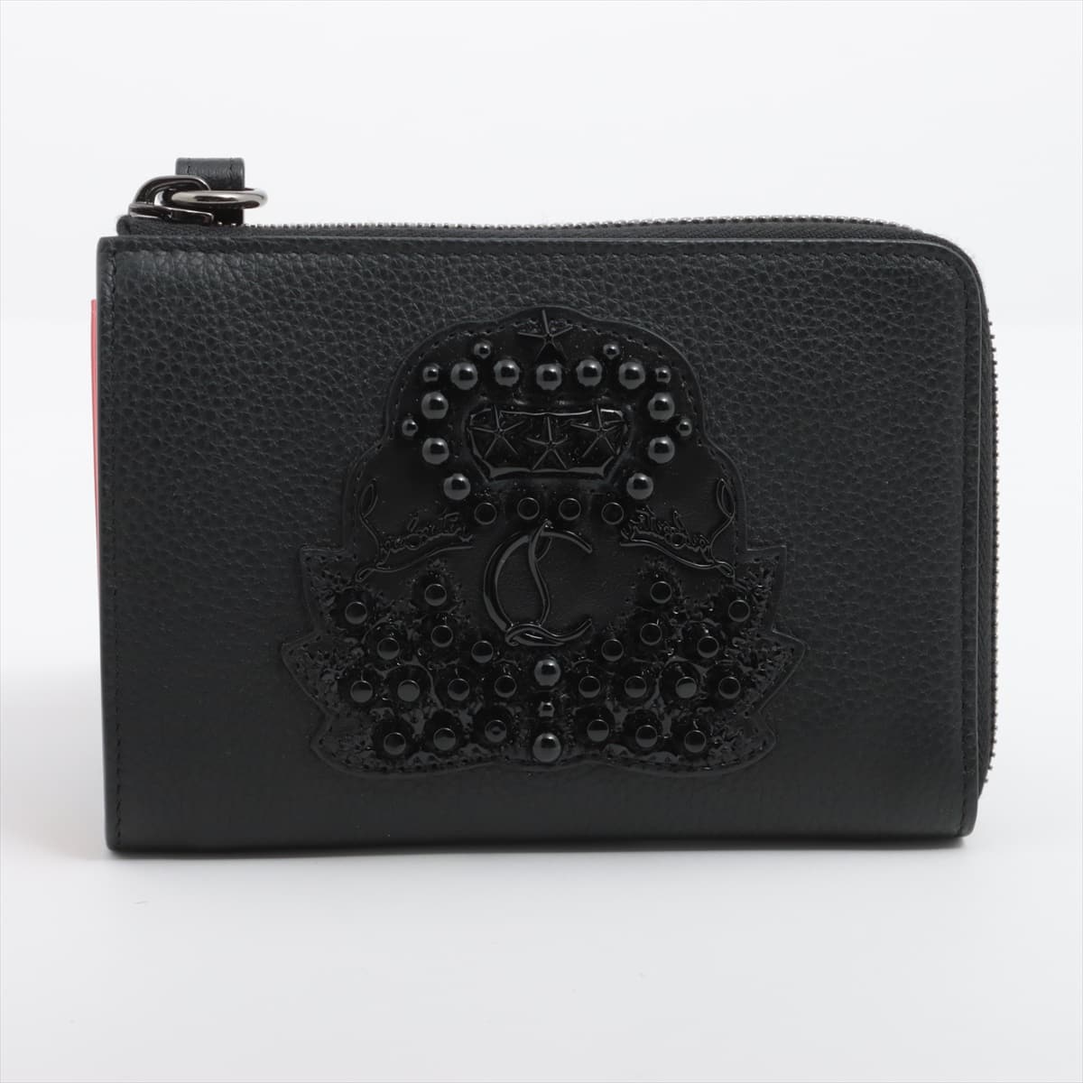 Christian Louboutin Studs Leather Compact Wallet Black