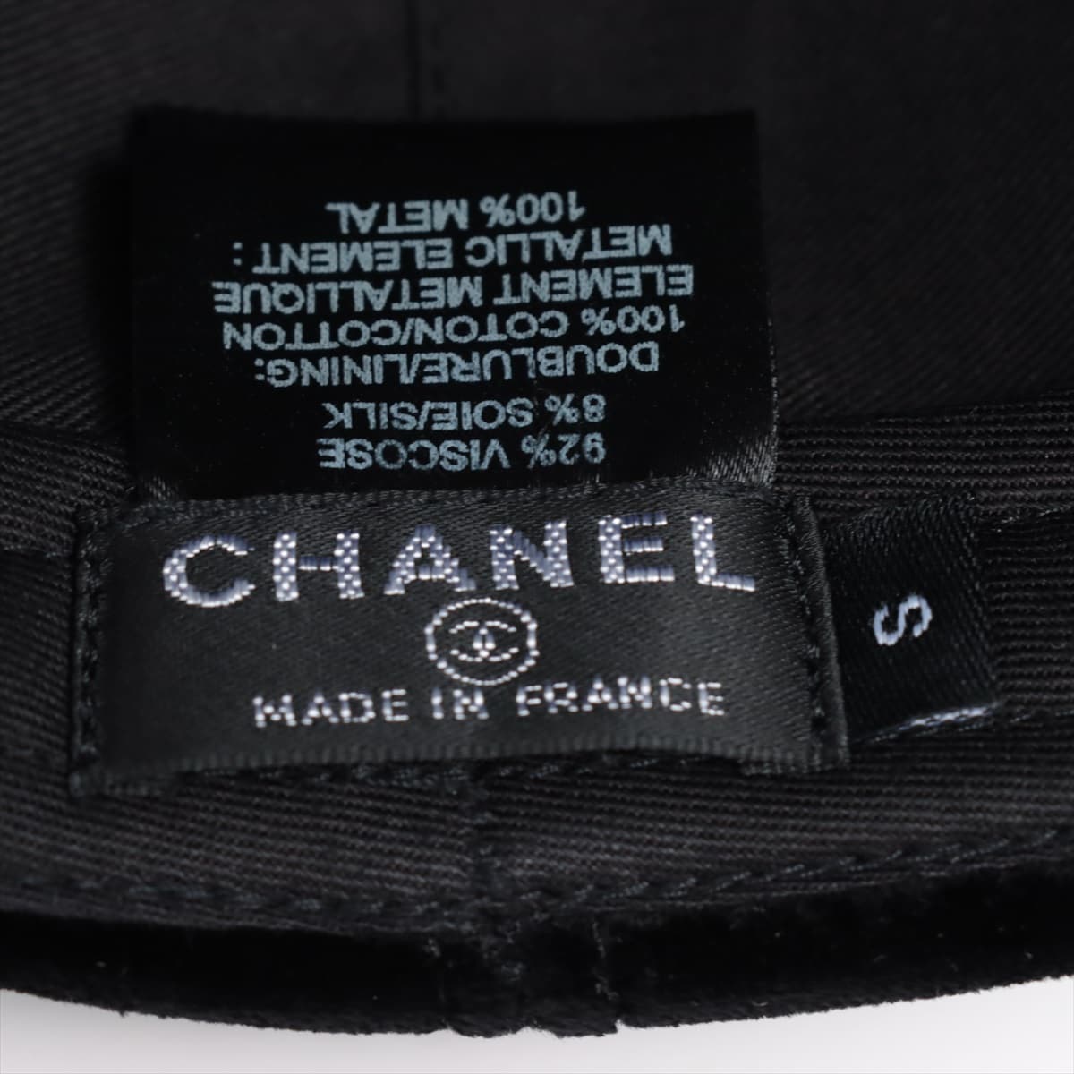 Chanel Coco Mark Newsboy cap Velour Black