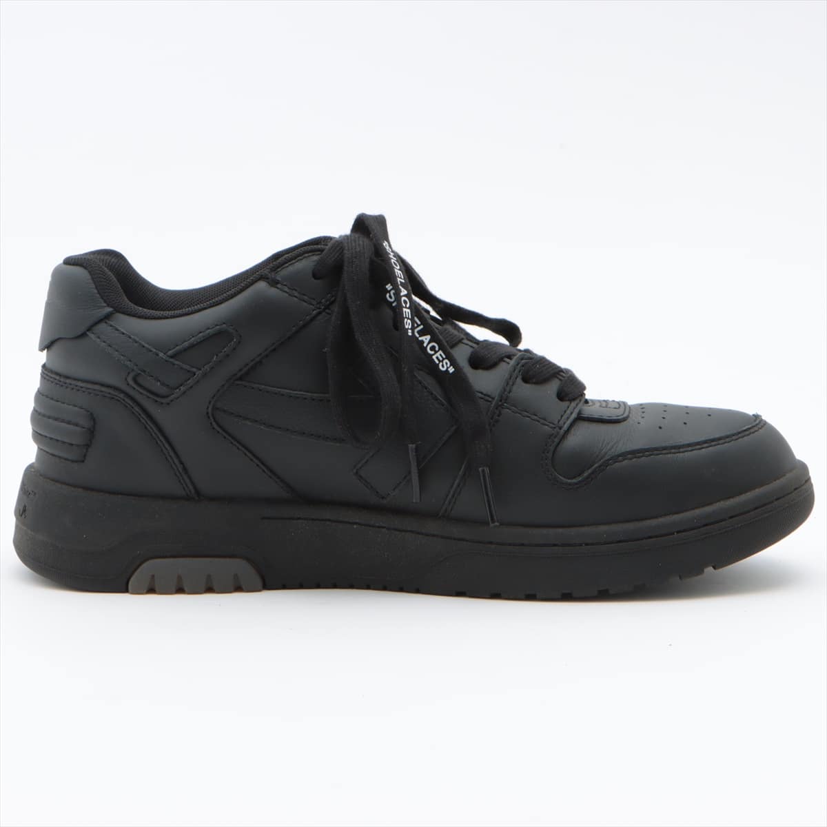 Off-White Leather Sneakers 40 Men's Black Out Of Office For Walking
