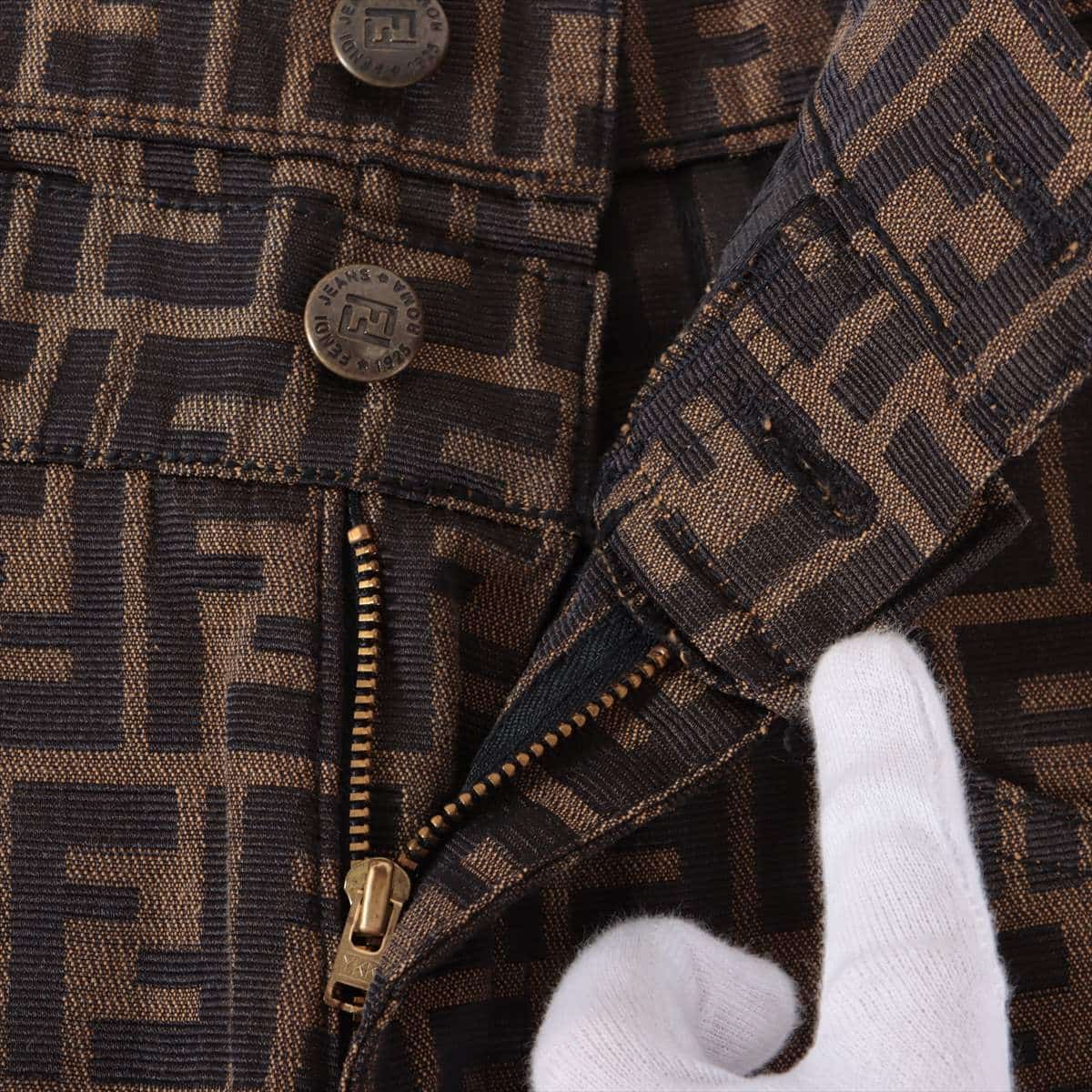 Fendi ZUCCa Cotton & polyester Short pants I40 Ladies' Black × Brown