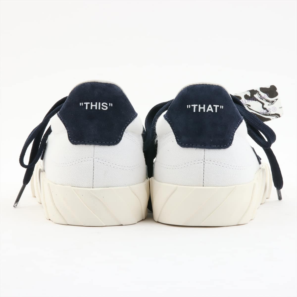 Off-White Suede x canvas Sneakers 40 Men's White x navy Vulcanize