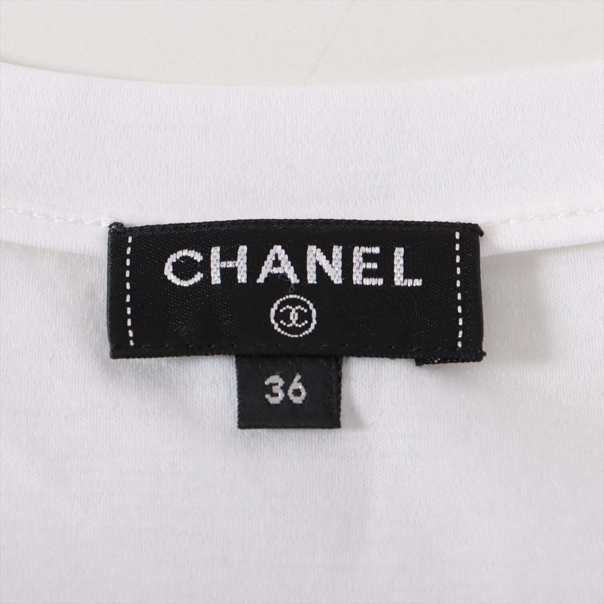 Chanel Coco Button P57 Cotton T-shirt 36 Ladies' White  P57359 Gabrielle