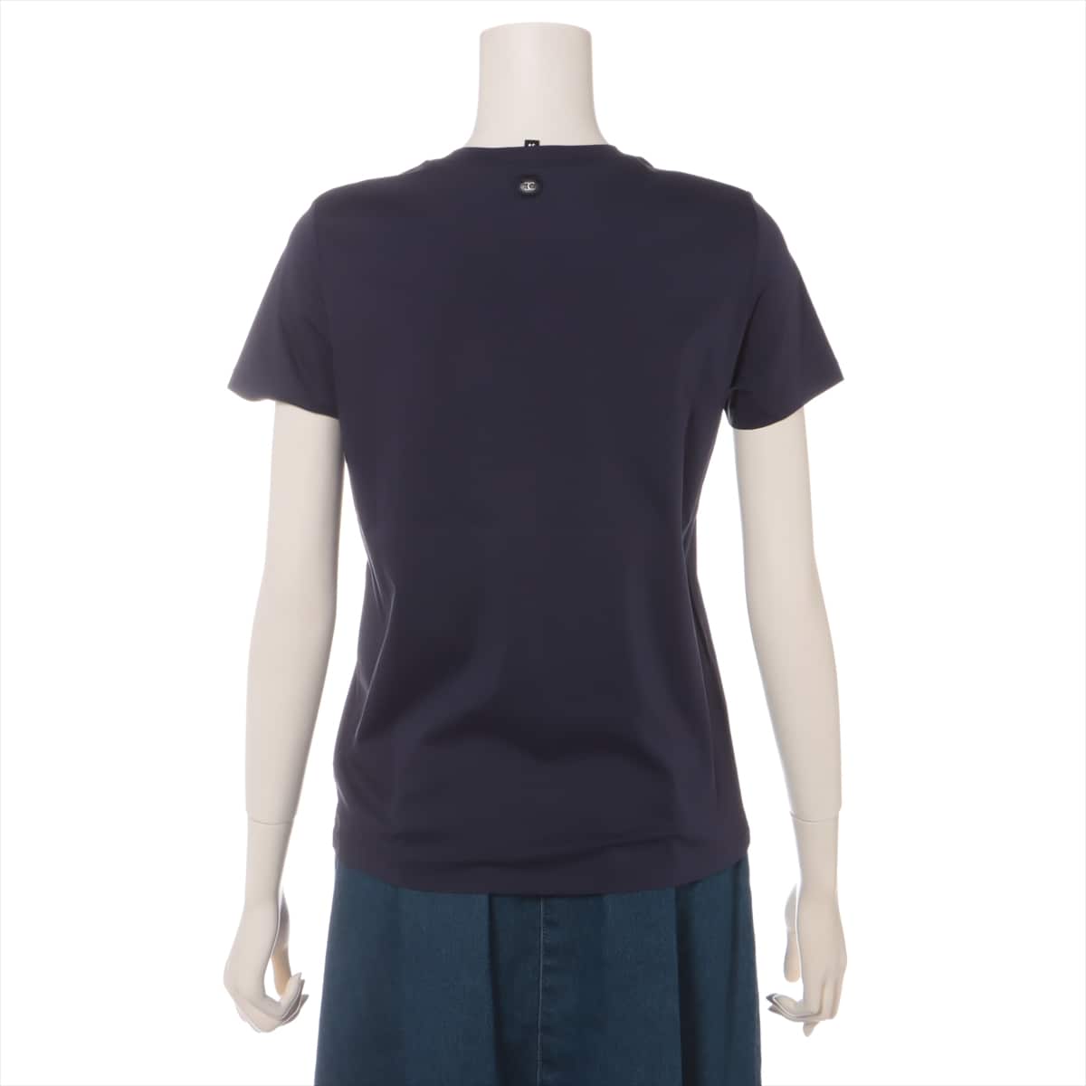 Chanel Coco Button 17AW Cotton T-shirt 38 Ladies' Navy blue  P57 Gabrielle
