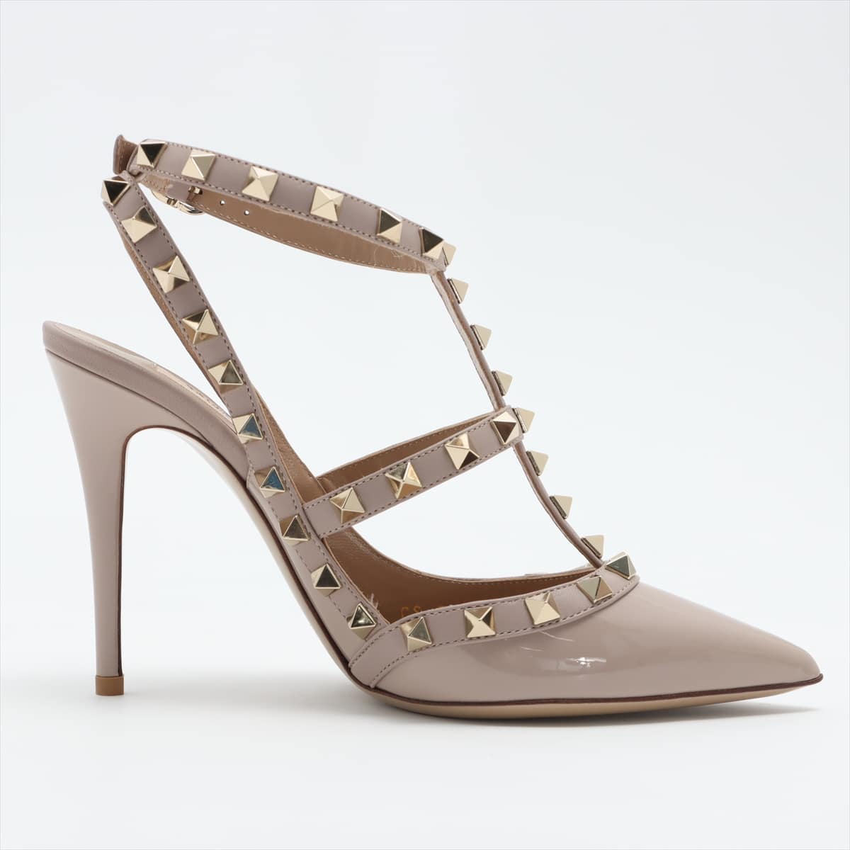 Valentino Garavani Patent leather Pumps 36 Ladies' Beige Rock Studs 2 spare studs There is a lift change ZW2S0393