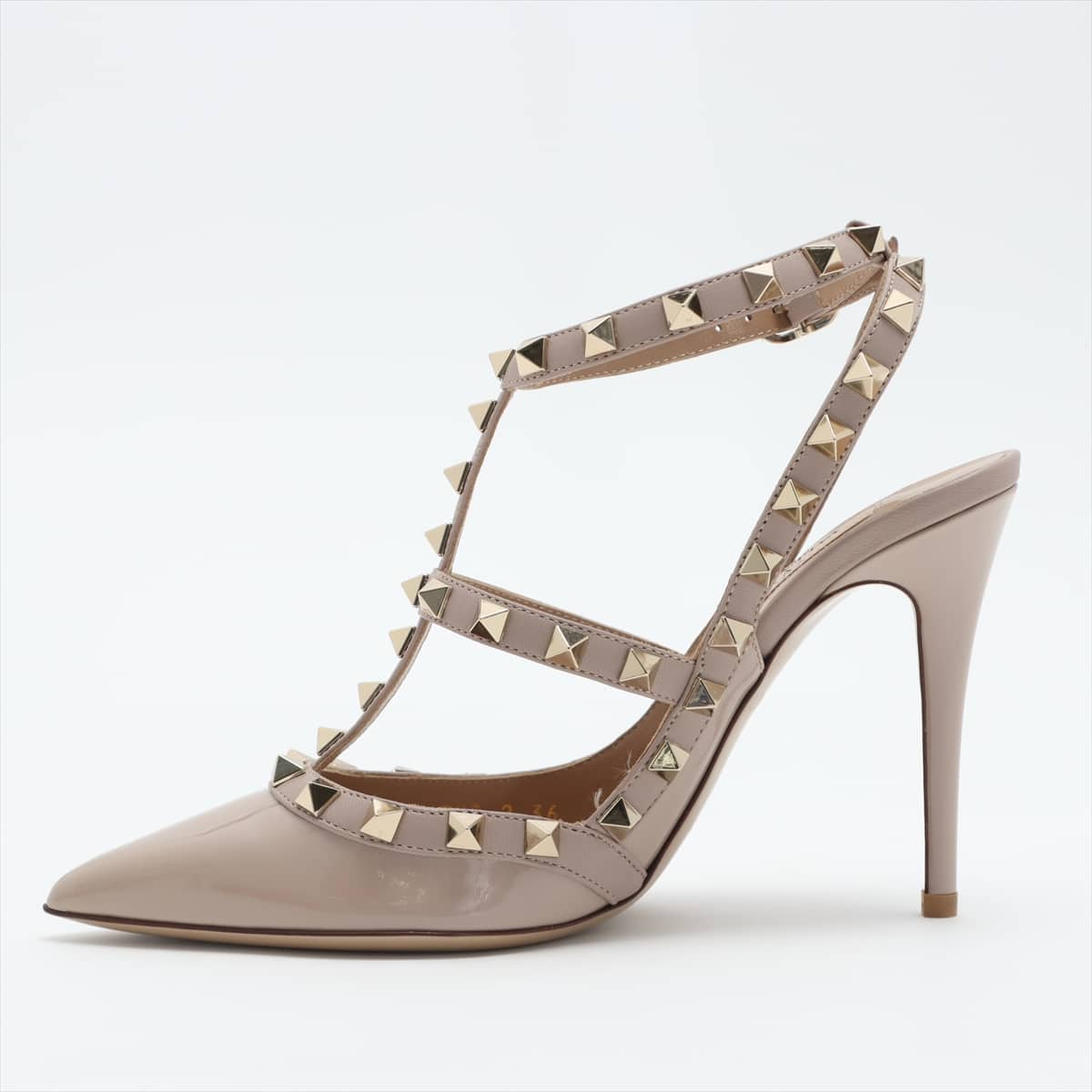 Valentino Garavani Patent leather Pumps 36 Ladies' Beige Rock Studs 2 spare studs There is a lift change ZW2S0393