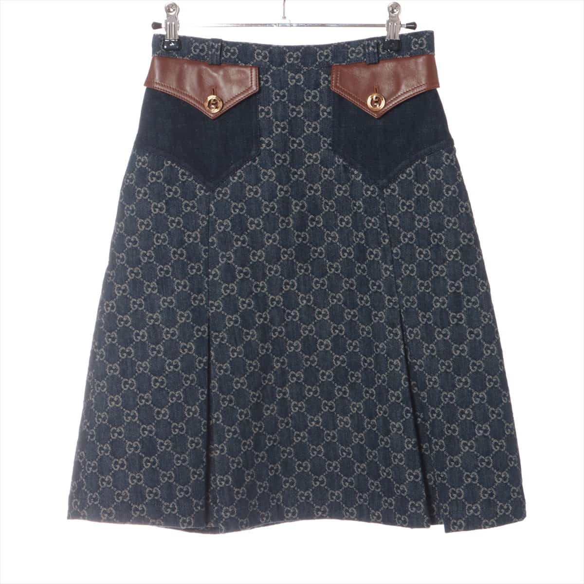 Gucci Cotton Skirt 36 Ladies' Blue  651415 GG Shima