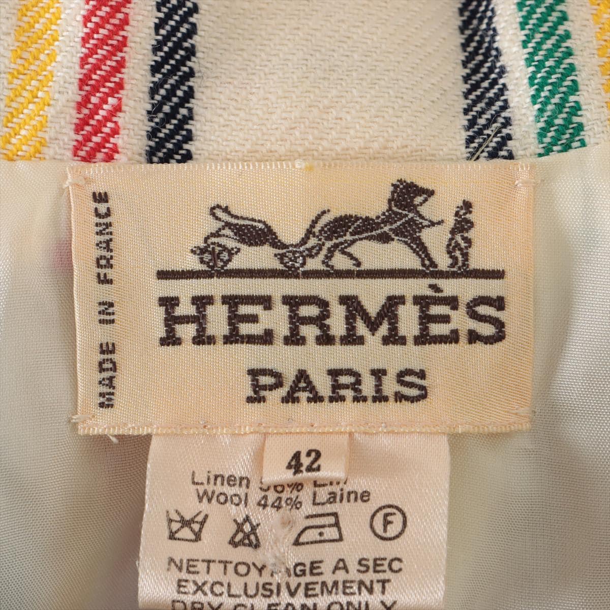 Hermès wool x linen Setup 42 Ladies' Ivory