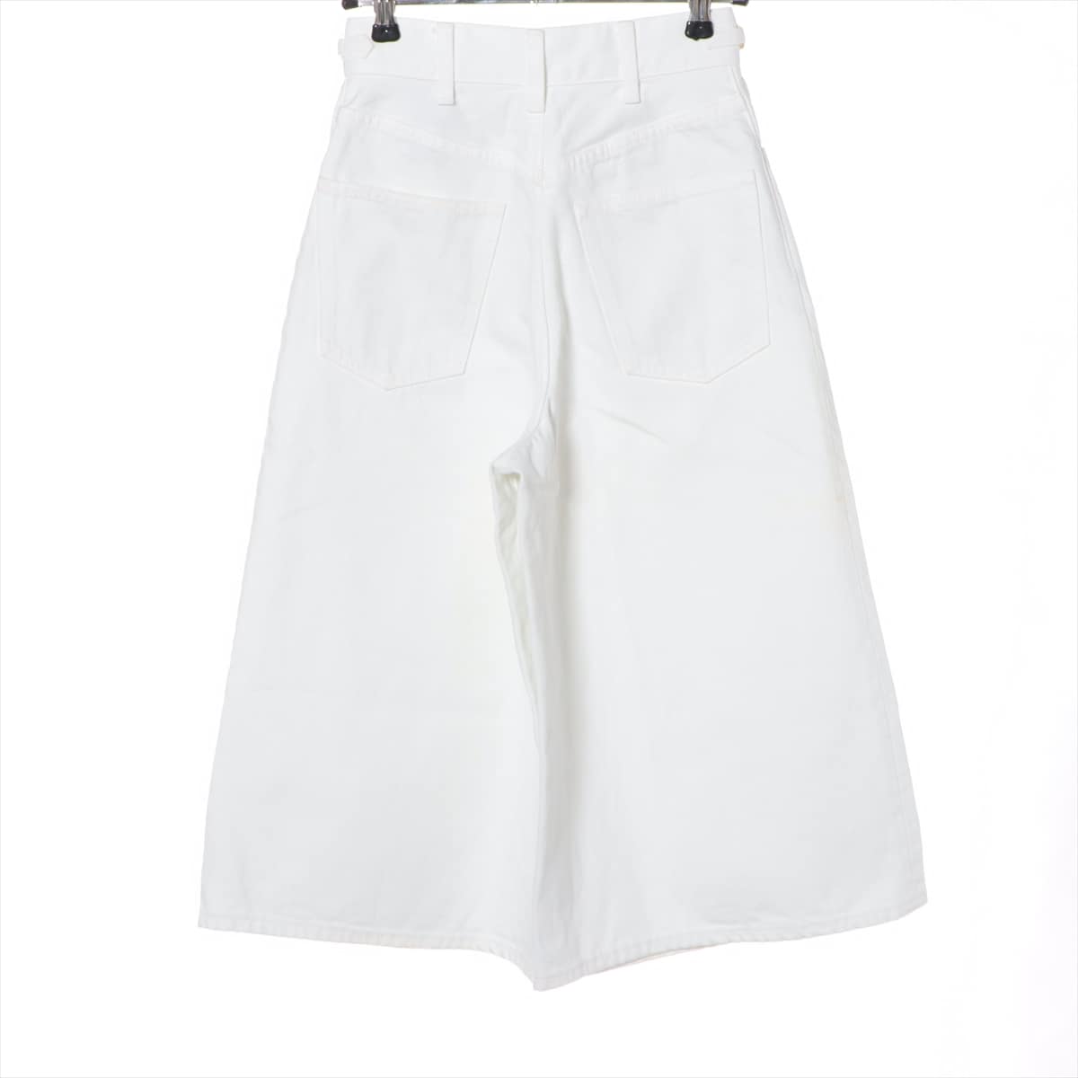 CELINE Triomphe Cotton Denim pants 24 Ladies' White  Shorts culottes