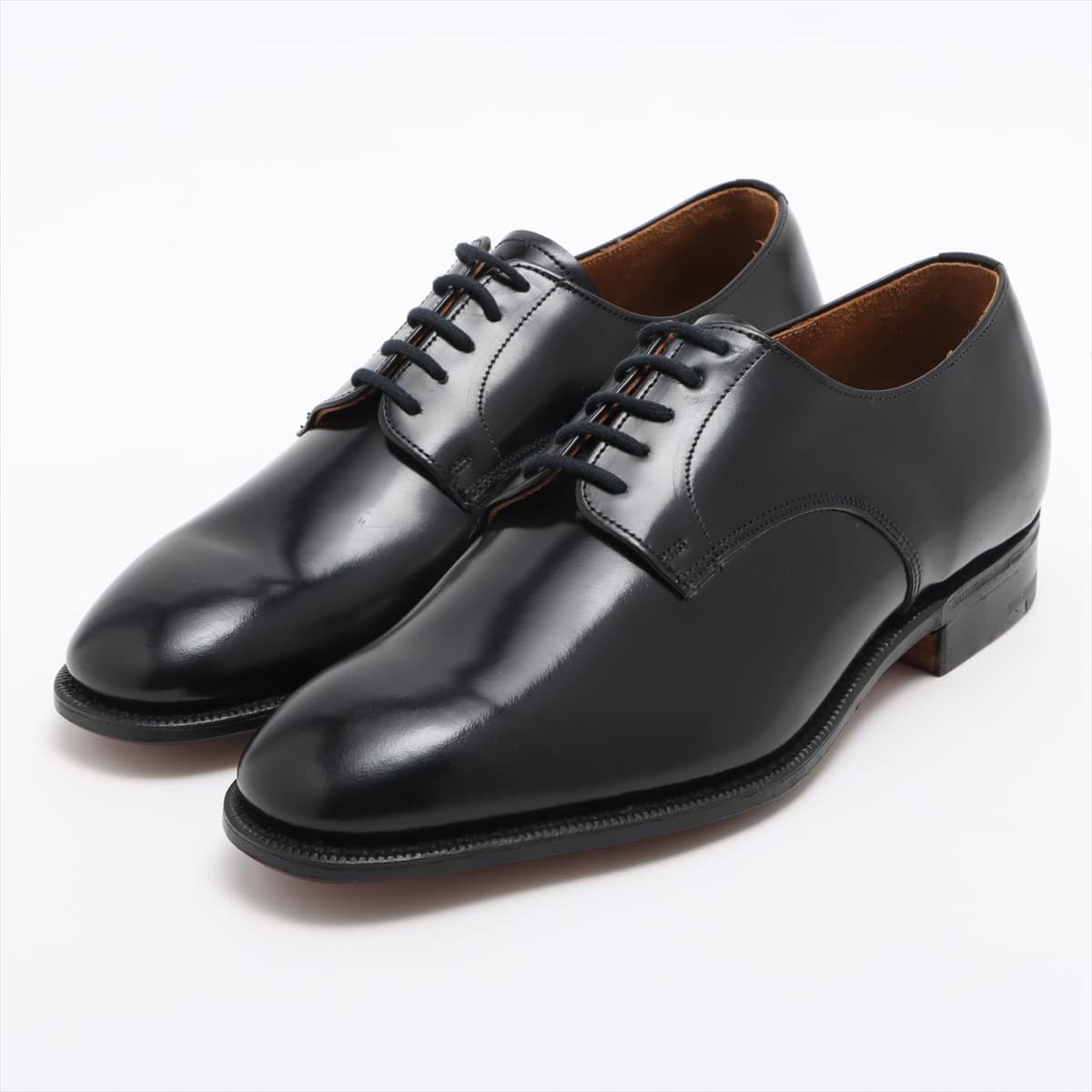 Church's Leather Dress shoes 5 1/2F Men's Black plain toe Outer feather Three cities