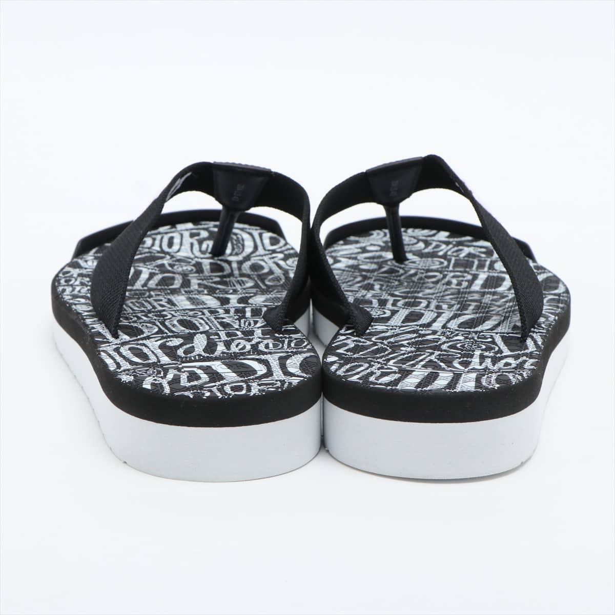 Dior x Sean Stussy Leather x fabric Beach sandals 43 Men's Black Logo