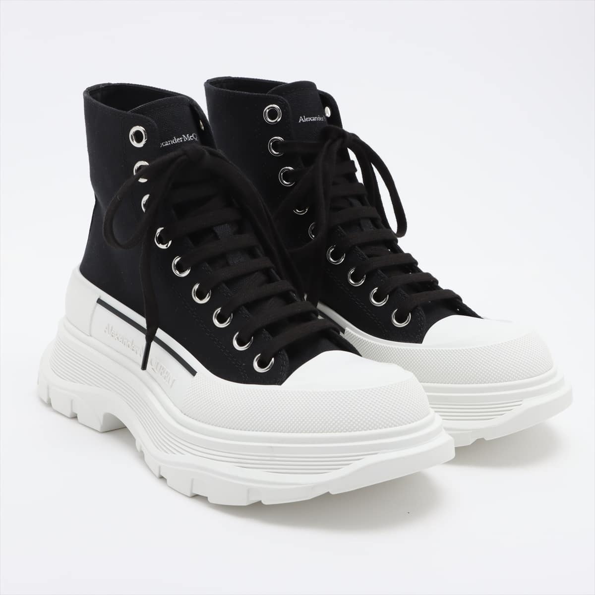 Alexander McQueen 21SS canvas High-top Sneakers 38 1/2 Ladies' Black 611706