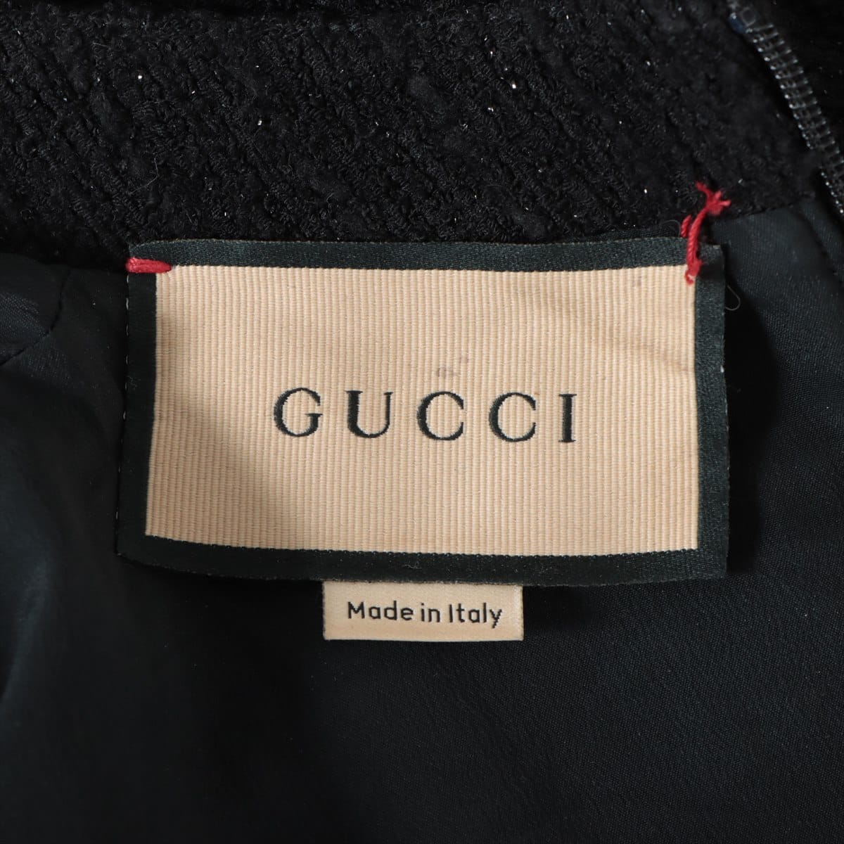 Gucci Tweed Dress 42 Ladies' Black  643341