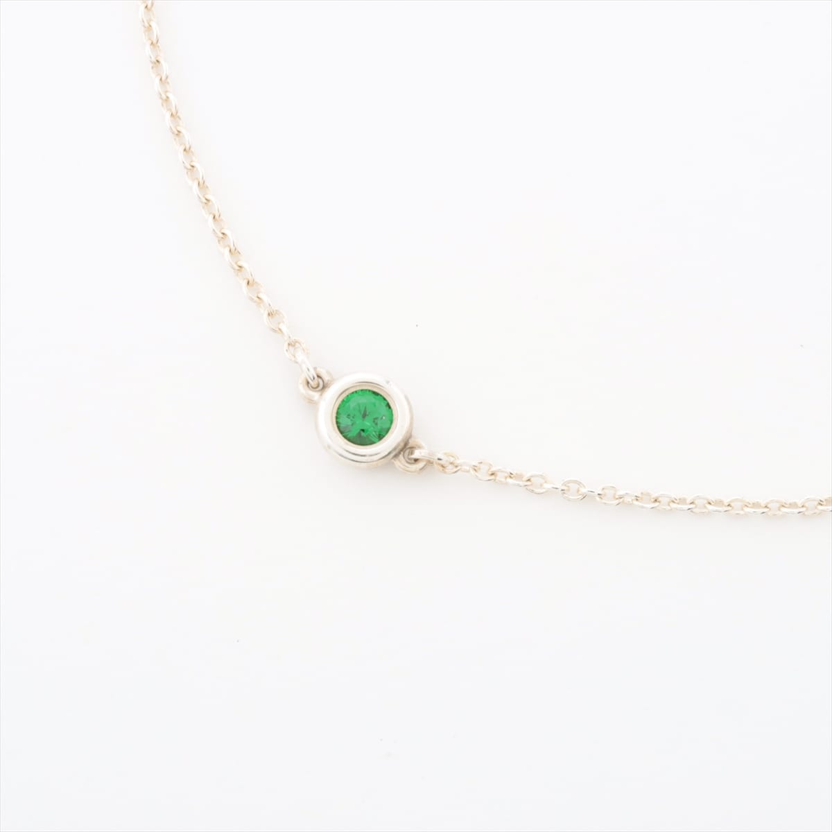 Tiffany By the Yard Bracelet 925 1.0g Silver Green garnet