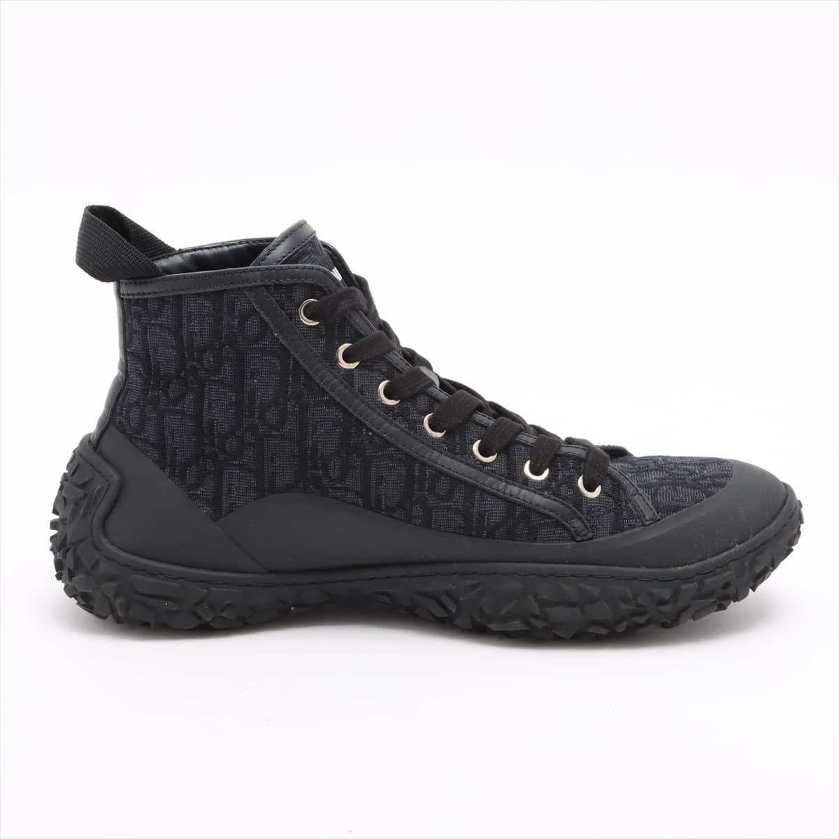 DIOR Canvas & leather Short Boots 42 Men's Black Diorizon Oblique Jacquard