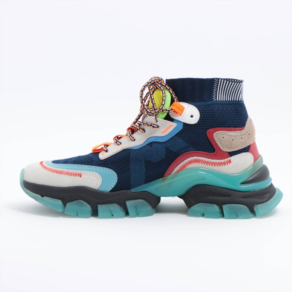 Moncler Mesh x leather High-top Sneakers 39 Unisex Multicolor LEAVE NO TRACE HIGH 4M71540 02S88