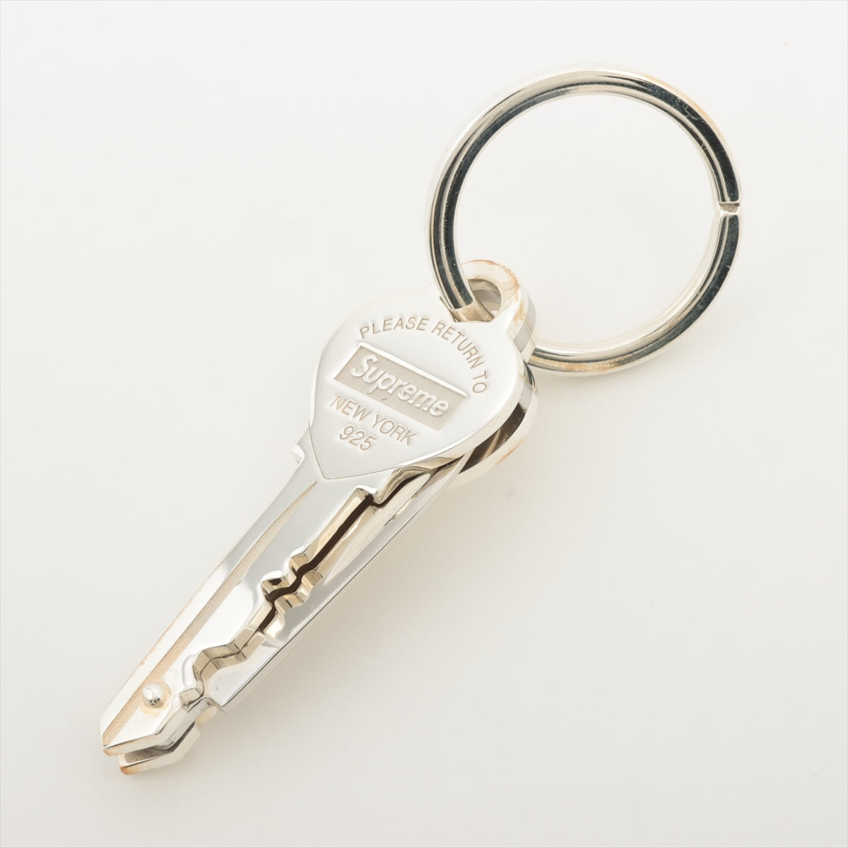 Supreme x Tiffany Return To Tiffany Keyring 925 Silver Scratched Wears Losing luster Discoloration Knife 30.2g