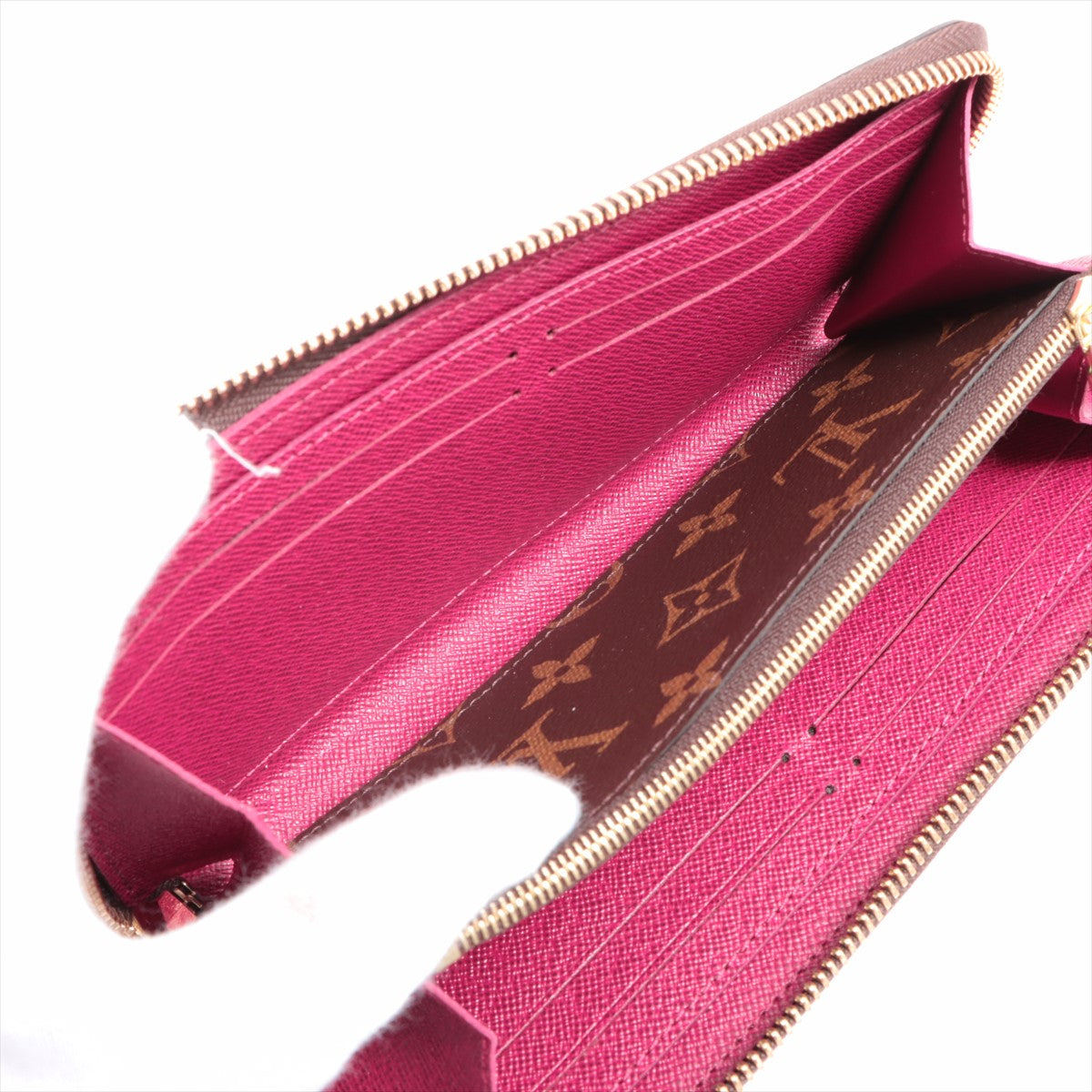 Louis Vuitton Monogram Wallet Clemence M60742 Fuschia pink Zip Round Wallet