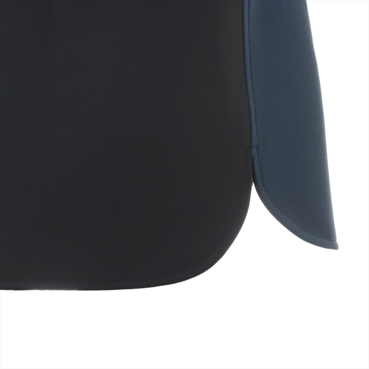 Louis Vuitton Wool & silk Skirt 36 Ladies' Black x Navy  LV logo button leather belt zipped pocket