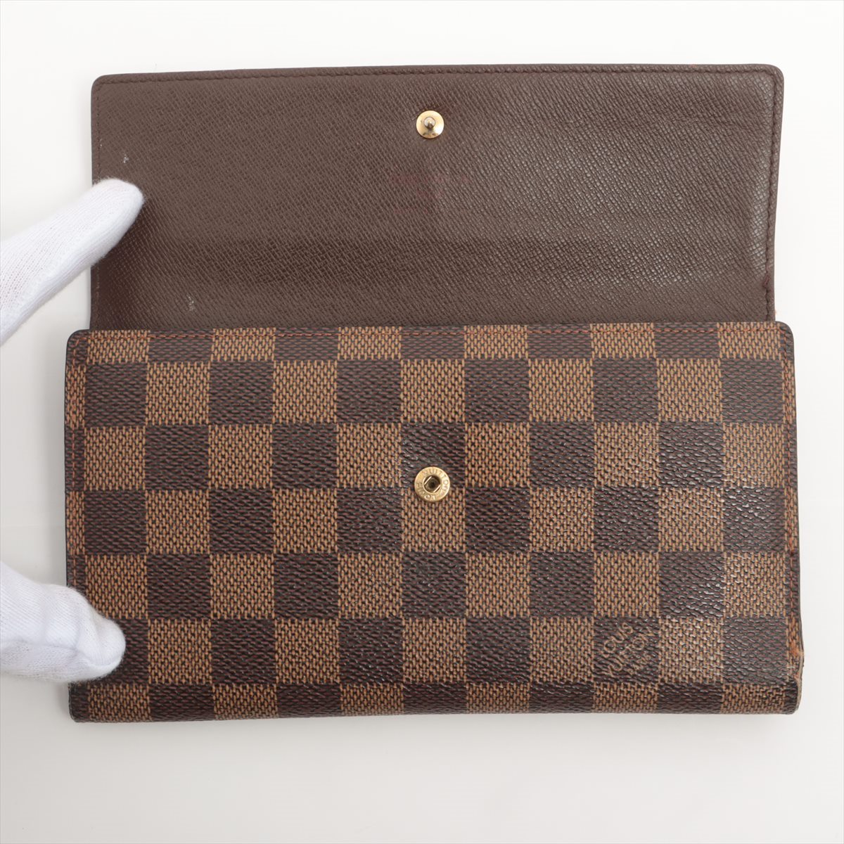 Louis Vuitton Damier Portefeuille International N61217 Brown Wallet