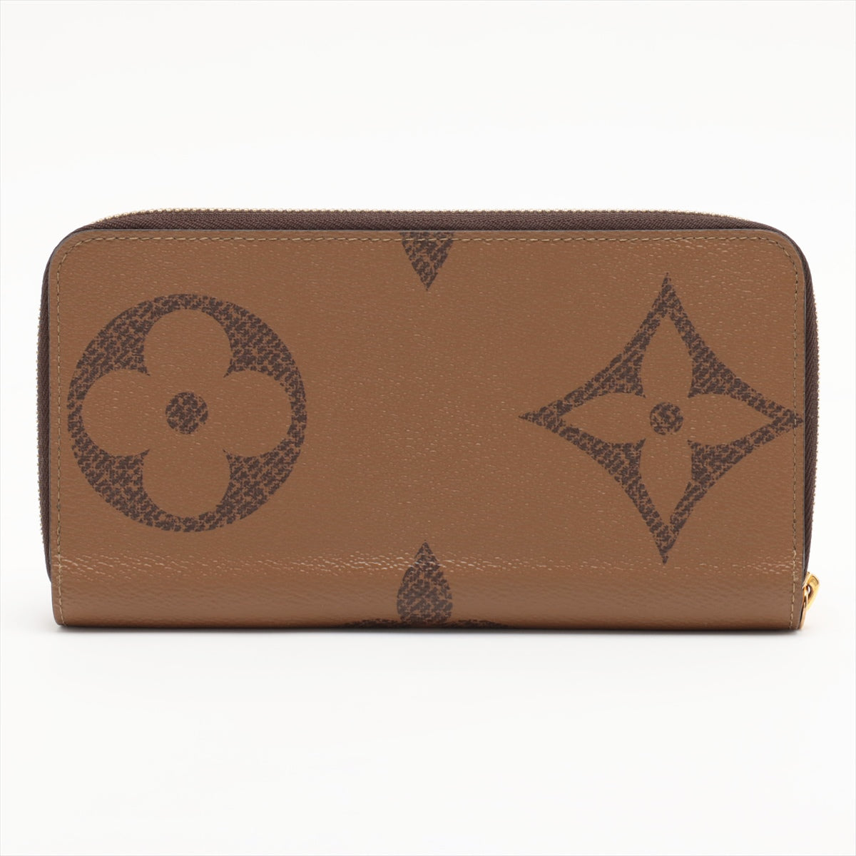 Louis Vuitton Giant Monogram Reverse Zippy Wallet M69353 Black × Brown Zip Round Wallet