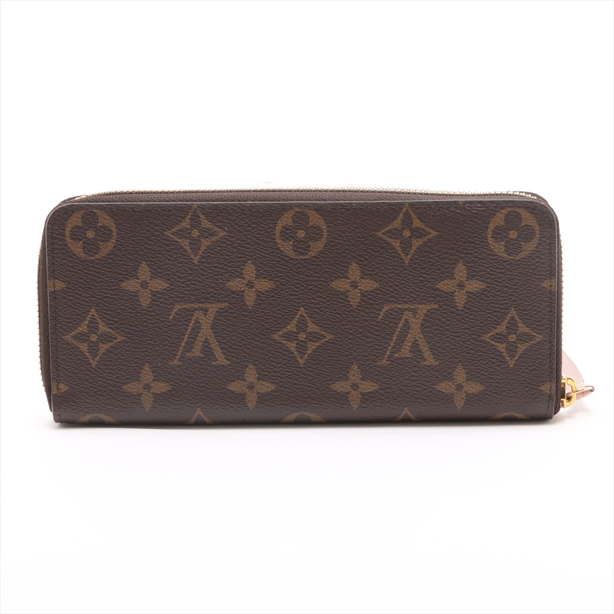Louis Vuitton Monogram Wallet Clemence M61298 Rose Ballerine Zip Round Wallet
