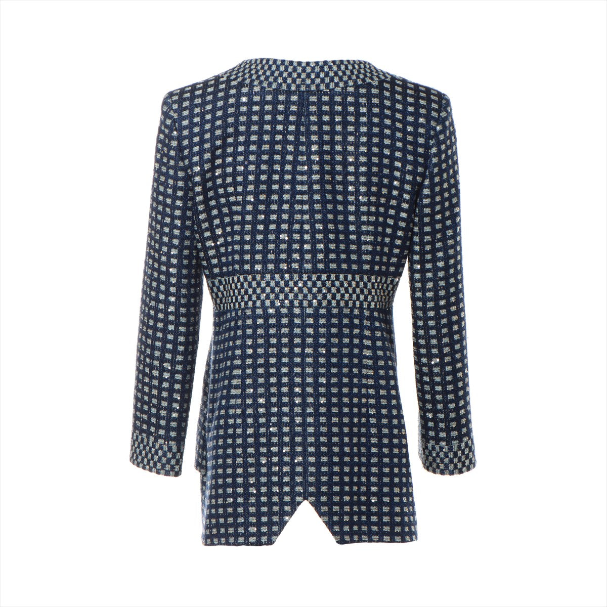 Chanel Coco Button P55 Polyester & Nylon Jacket 38 Ladies' Blue