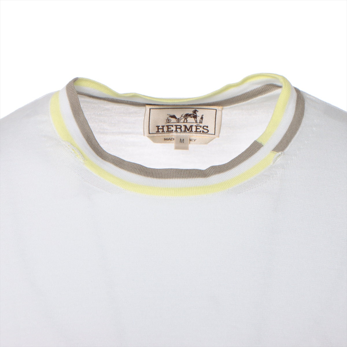 Hermès Cotton Short Sleeve Knitwear M Men's White