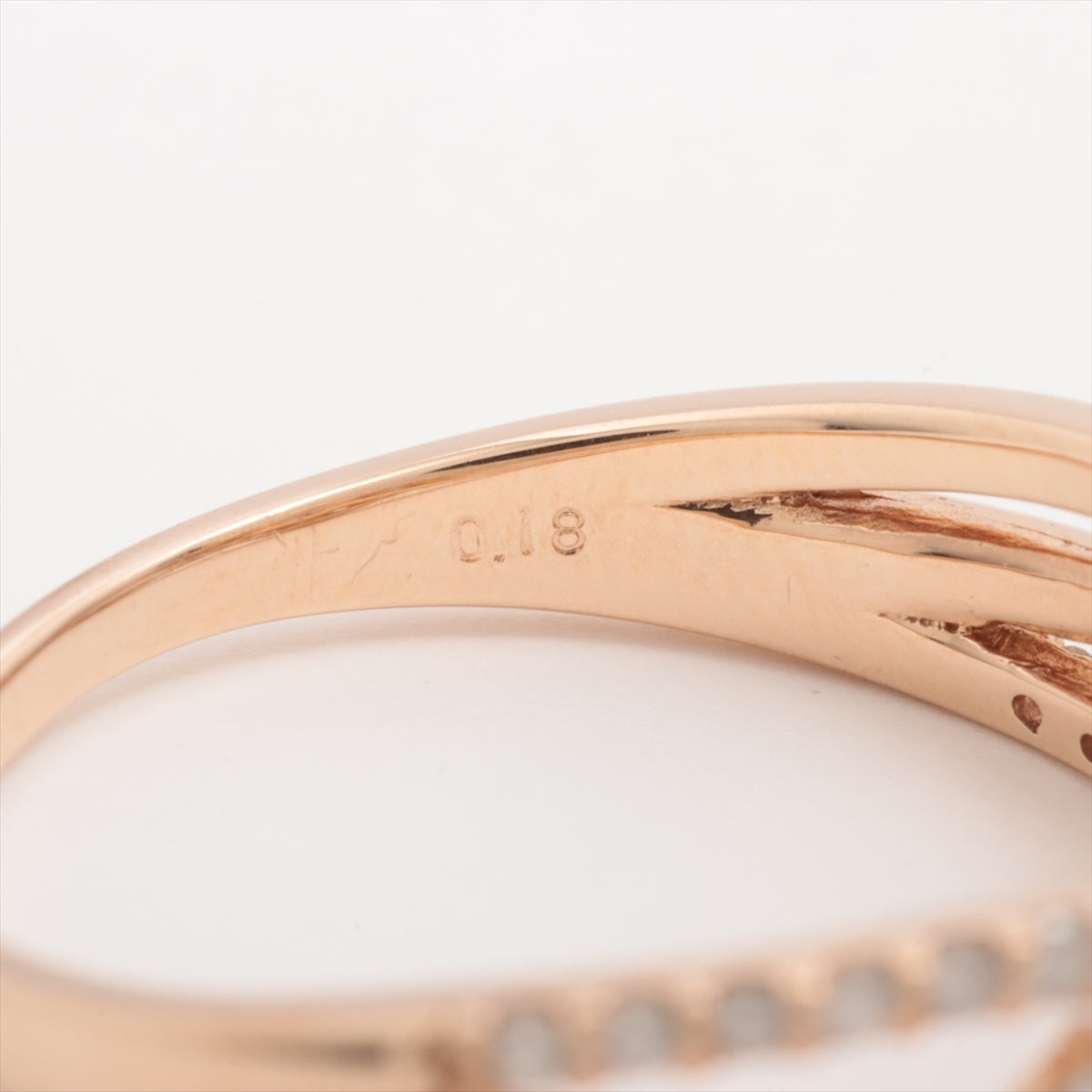 Pink sapphire Diamond Ring K18 3.4g 0.760 0.18 Normal heat-treated