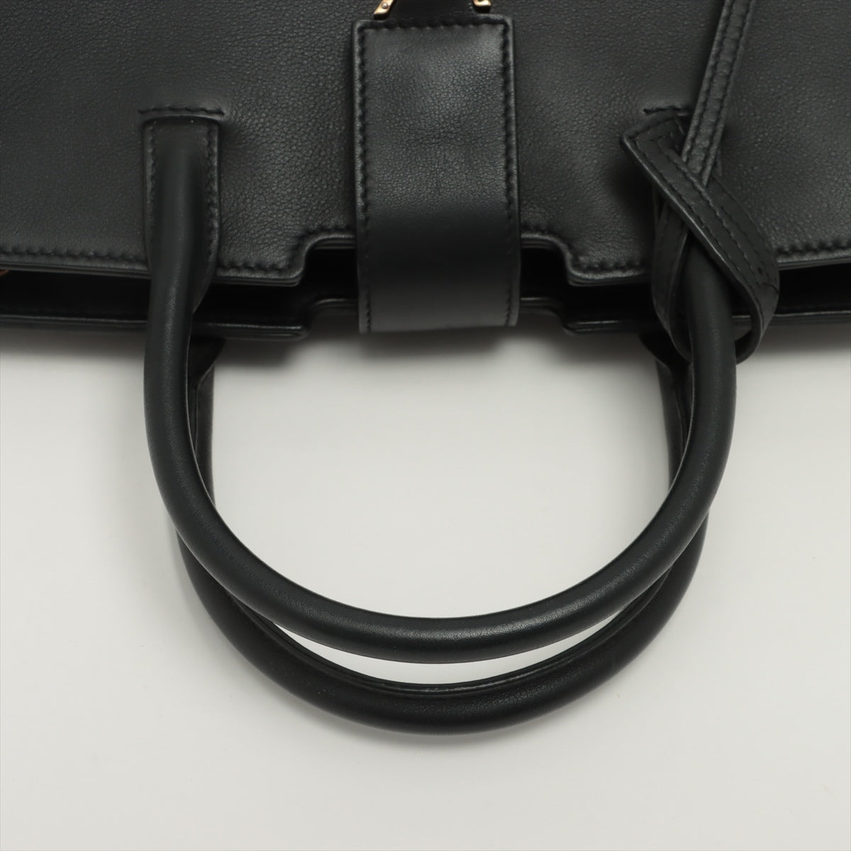Saint Laurent Paris Downtown Cabas Leather & Suede 2 Way Handbag Black 436834