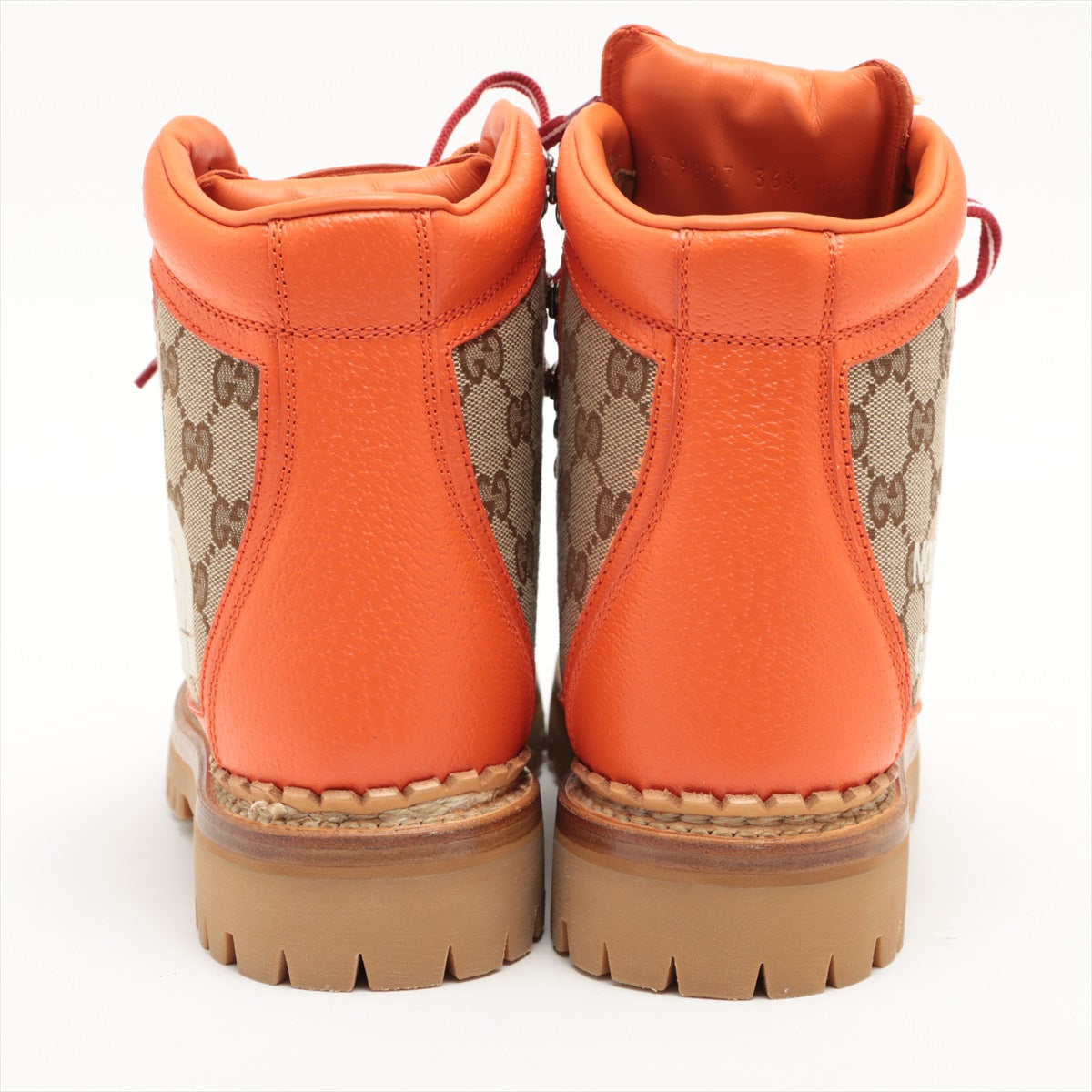 Gucci x North Face Canvas & Leather Boots 36 1/2 Ladies' Beige x orange 679927