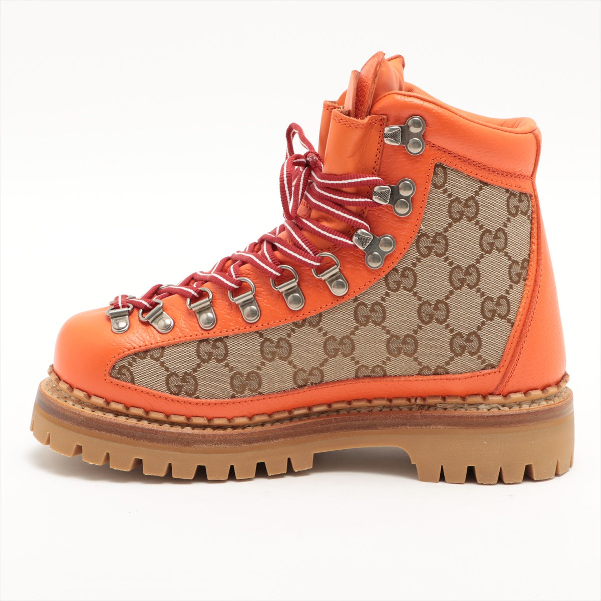 Gucci x North Face Canvas & Leather Boots 36 1/2 Ladies' Beige x orange 679927