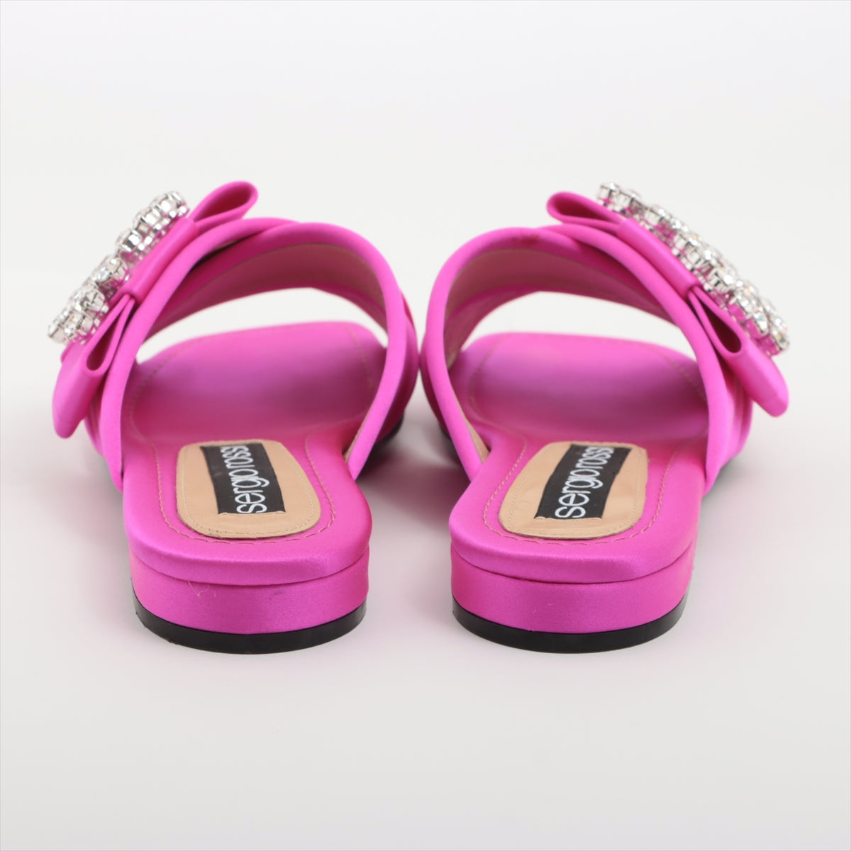 Sergio Rossi Satin Sandals 35 Ladies' Pink A83730 box There is a bag Bijou