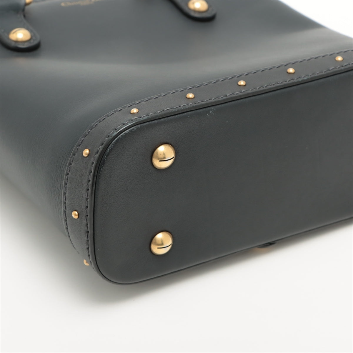 Christian Dior Leather 2 Way Handbag Black