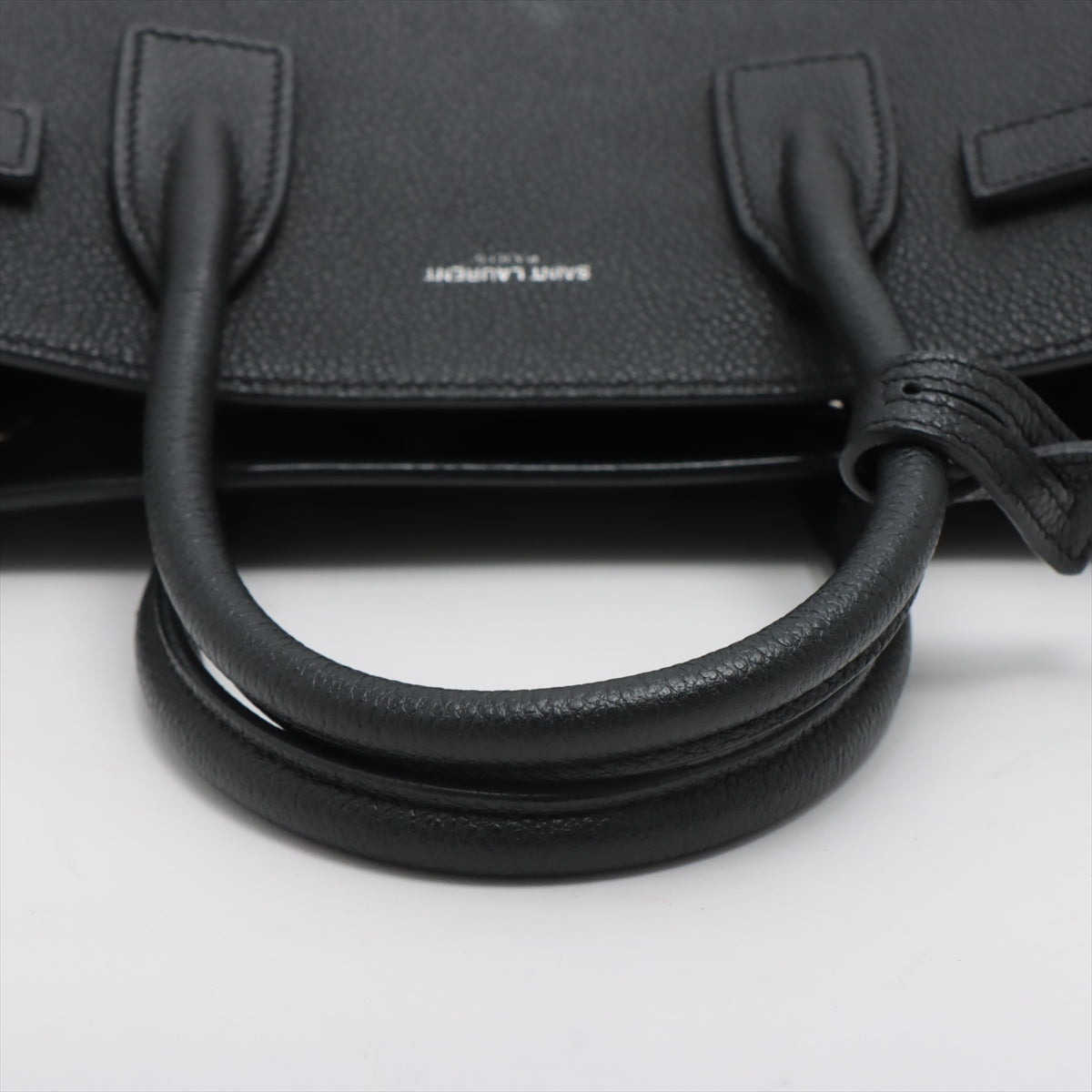 Saint Laurent Paris Leather 2 Way Handbag Black