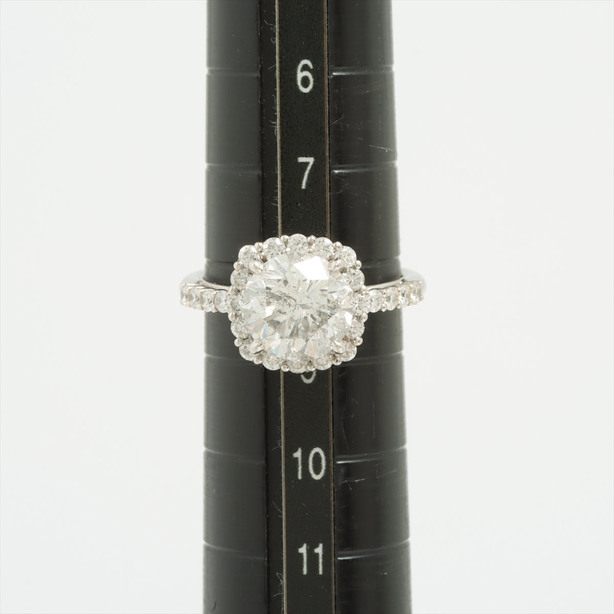 K.UNO Diamond Ring Pt900 5.7g 2.23 0.48 Initial Main stone cracked