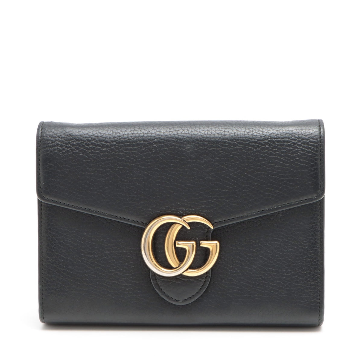 Gucci GG Marmont Leather Chain shoulder bag Black 401232