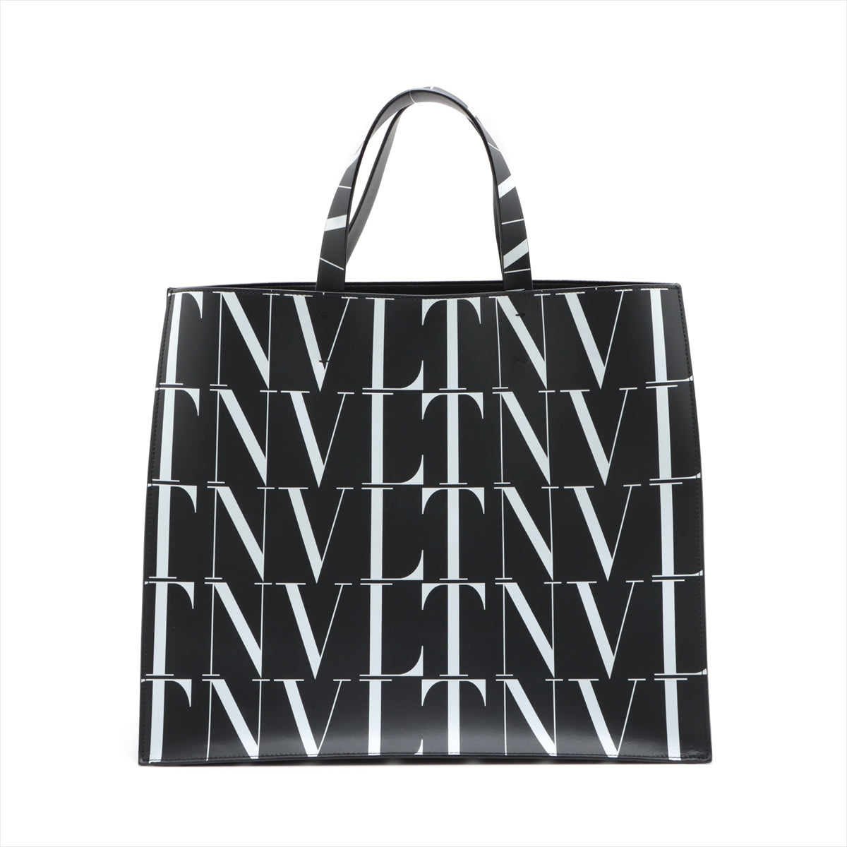 Valentino Garavani VLTN Leather Tote Bag Black