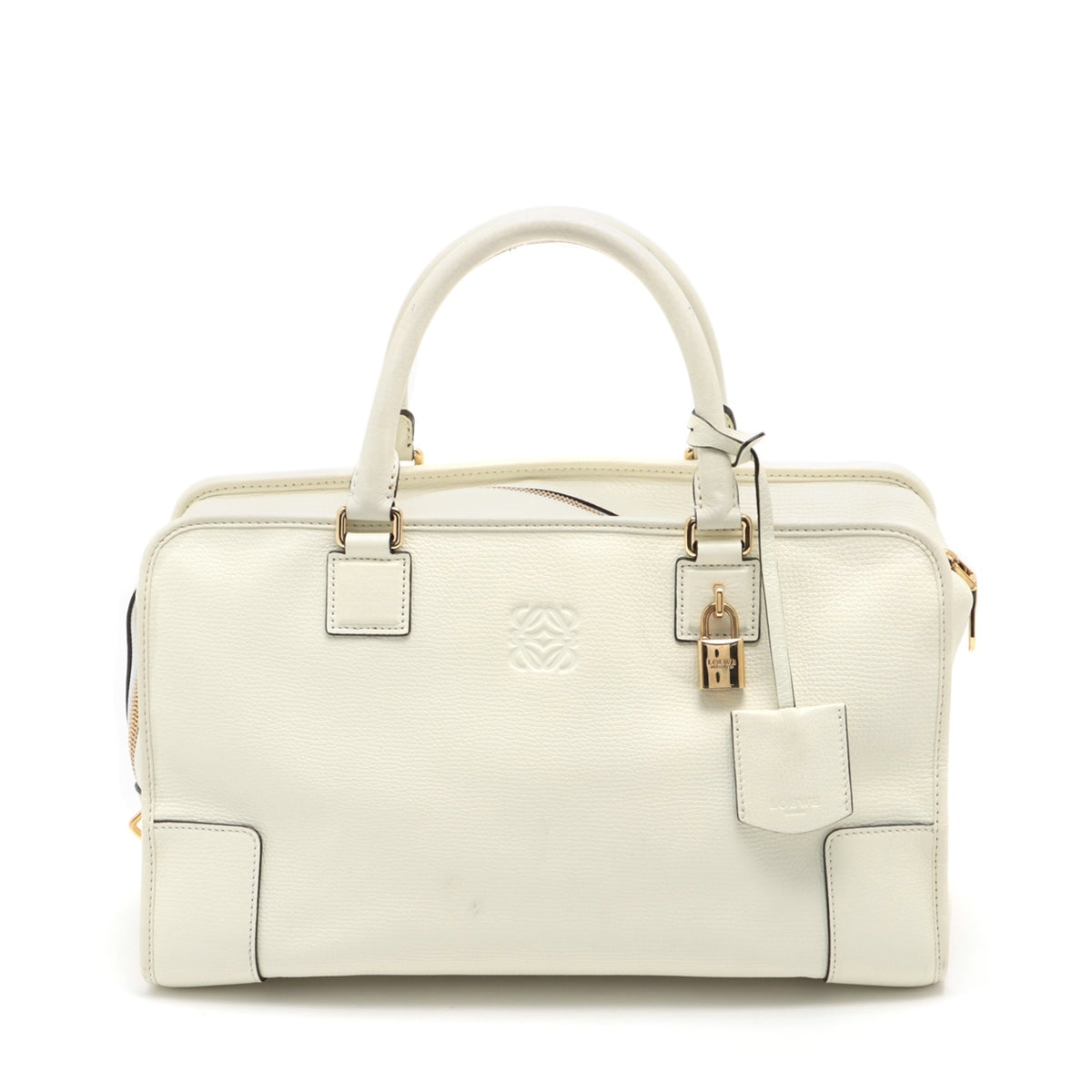 Loewe Amazona 36 Leather Handbag White