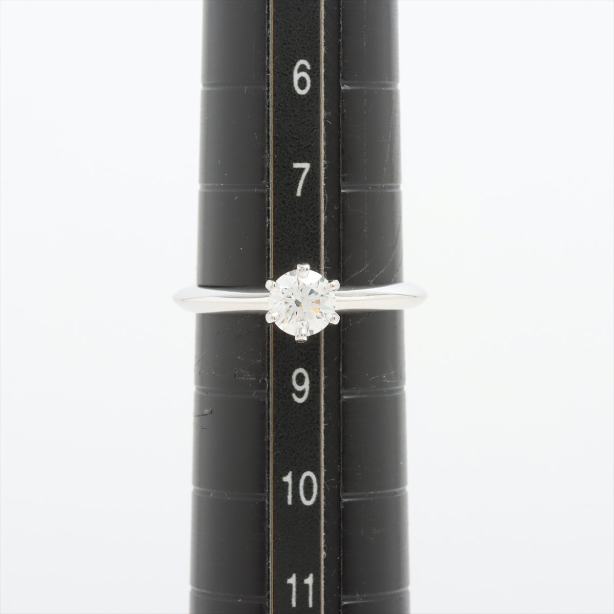 Tiffany Solitaire Diamond Ring Pt950 3.5g 0.40 H VVS1 EX NONE Resized