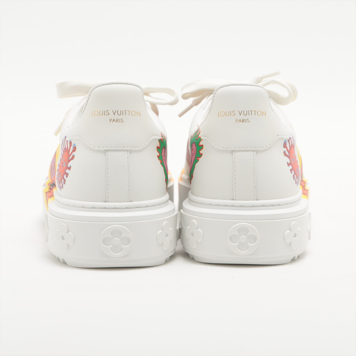 Louis Vuitton x Yayoi Kusama Timeout line 23 years Leather Sneakers 37 1/2 Ladies' White NV1212