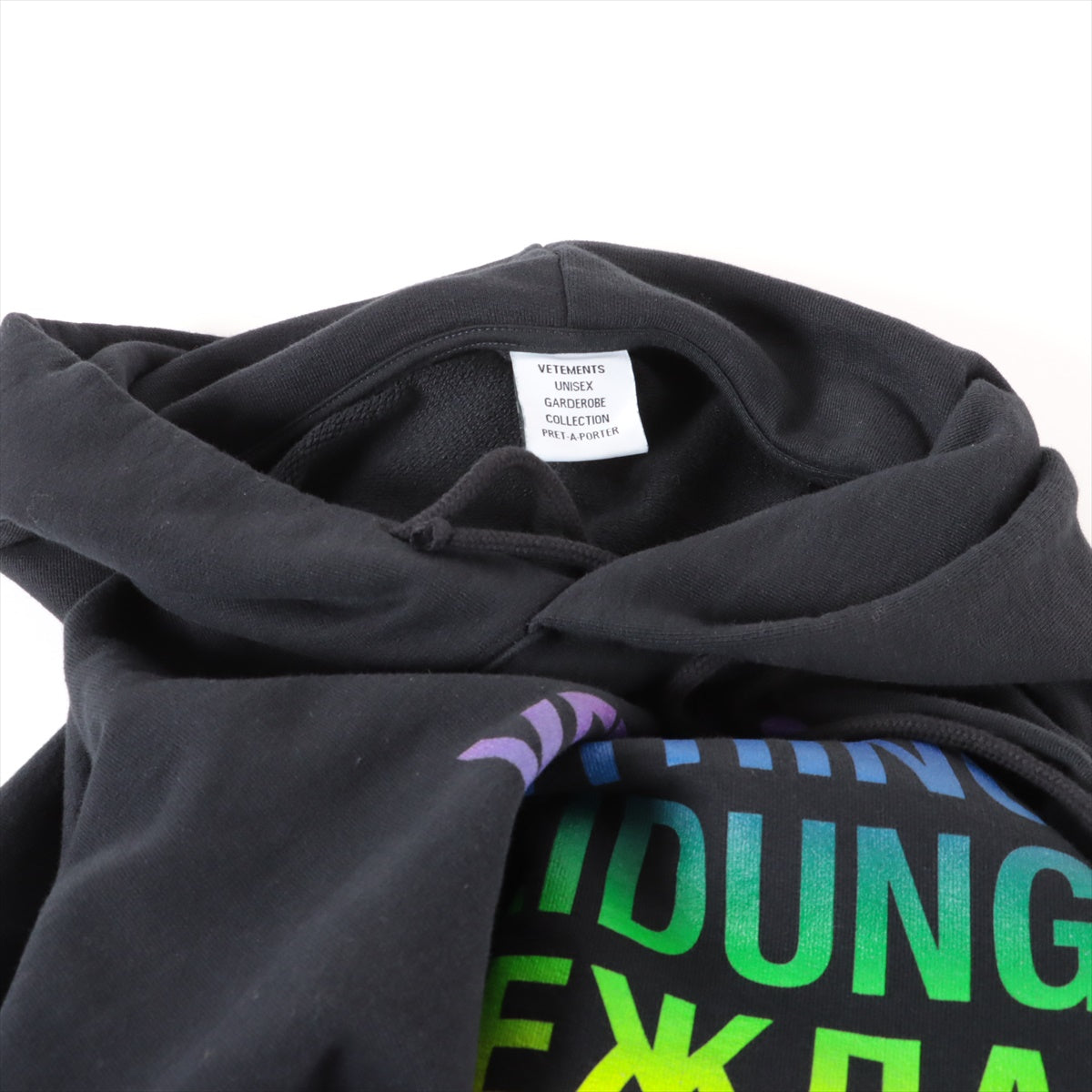 Vetements Cotton & Polyester Parker S Men's Black  logo hoodie