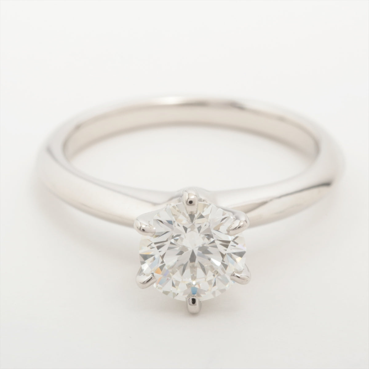 Tiffany Solitaire Diamond Ring Pt950 4.1g D0.80