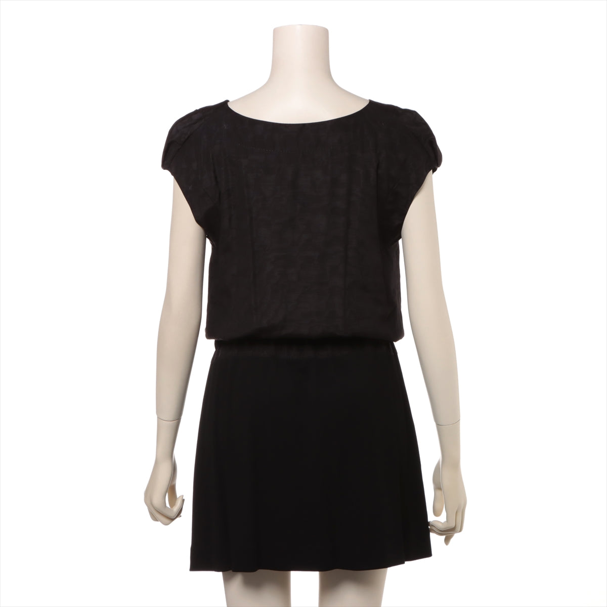 Louis Vuitton Rayon × Silk Sleeveless Dress 34 Ladies' Black