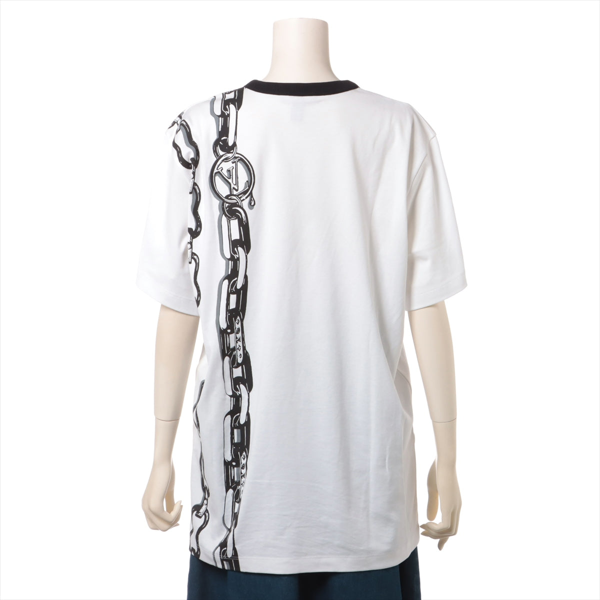 Louis Vuitton 22SS Cotton T-shirt L Ladies' Black × White  RW221W