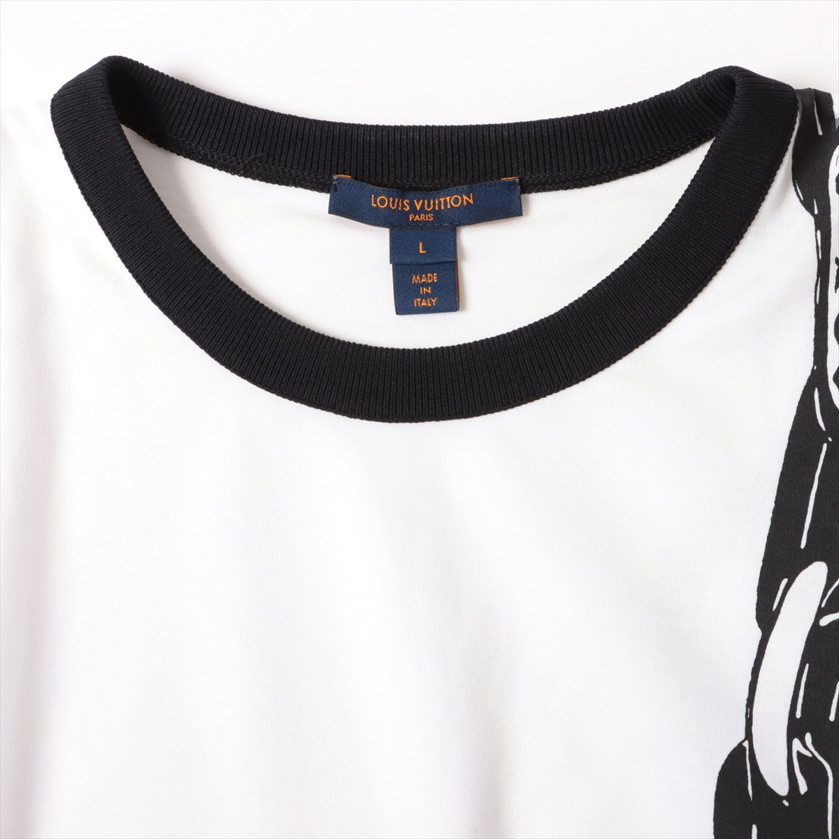 Louis Vuitton 22SS Cotton T-shirt L Ladies' Black × White  RW221W