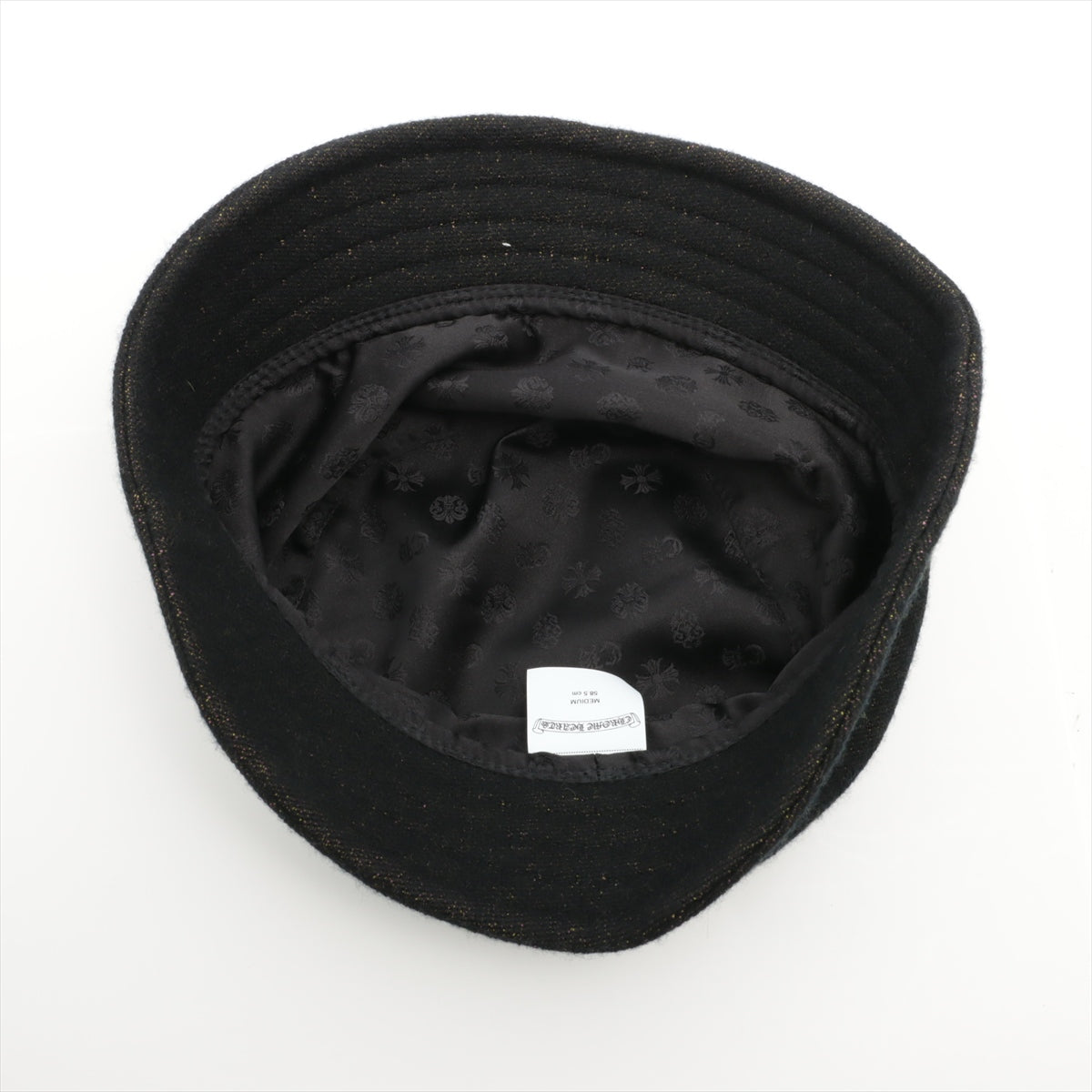 Chrome Hearts Matty Boy Bucket Hat Cashmere & Silk size M 58.5cm Black sex record